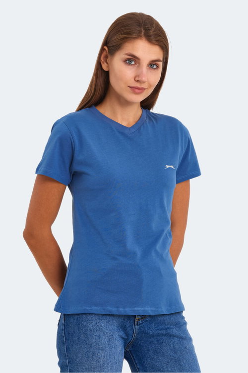 Slazenger KRISTEN I Kadın V Yaka Indigo Tişört