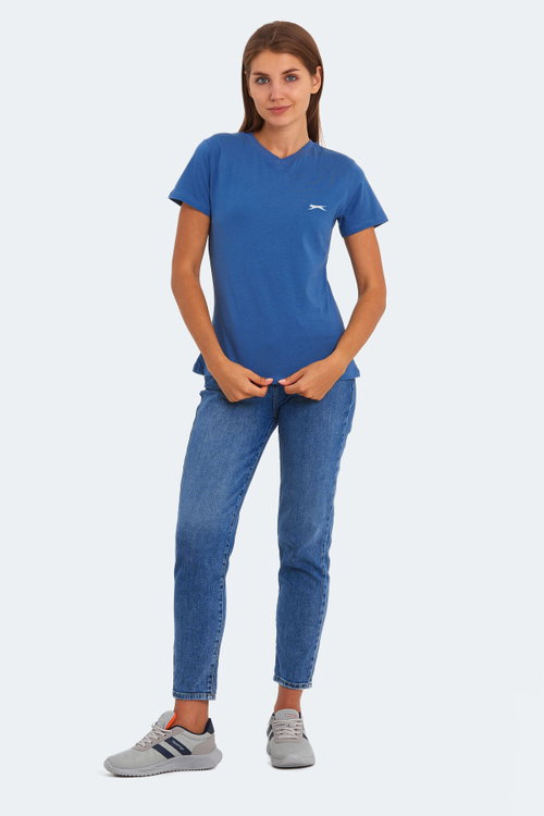 Slazenger KRISTEN I Kadın V Yaka Indigo Tişört