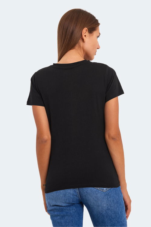 Slazenger KRISTEN I Kadın V Yaka Siyah Tişört