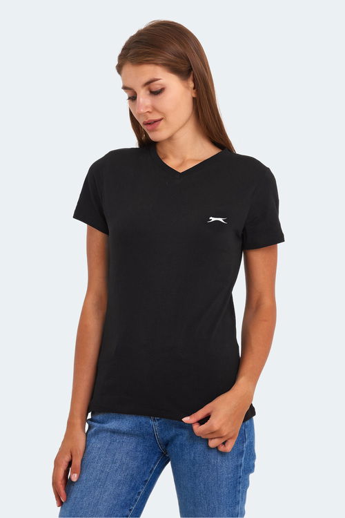 Slazenger KRISTEN I Kadın V Yaka Siyah Tişört