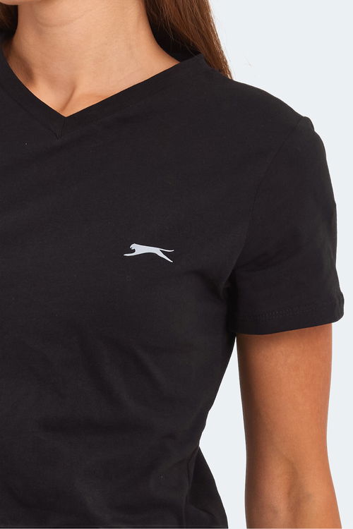Slazenger KRISTEN I Kadın V Yaka Siyah Tişört