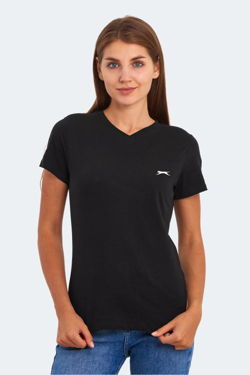 Slazenger KRISTEN I Kadın V Yaka Siyah Tişört