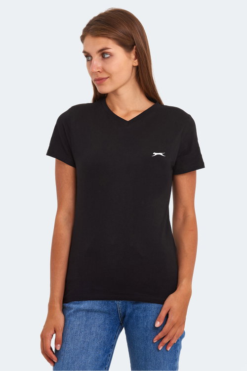Slazenger KRISTEN I Kadın V Yaka Siyah Tişört