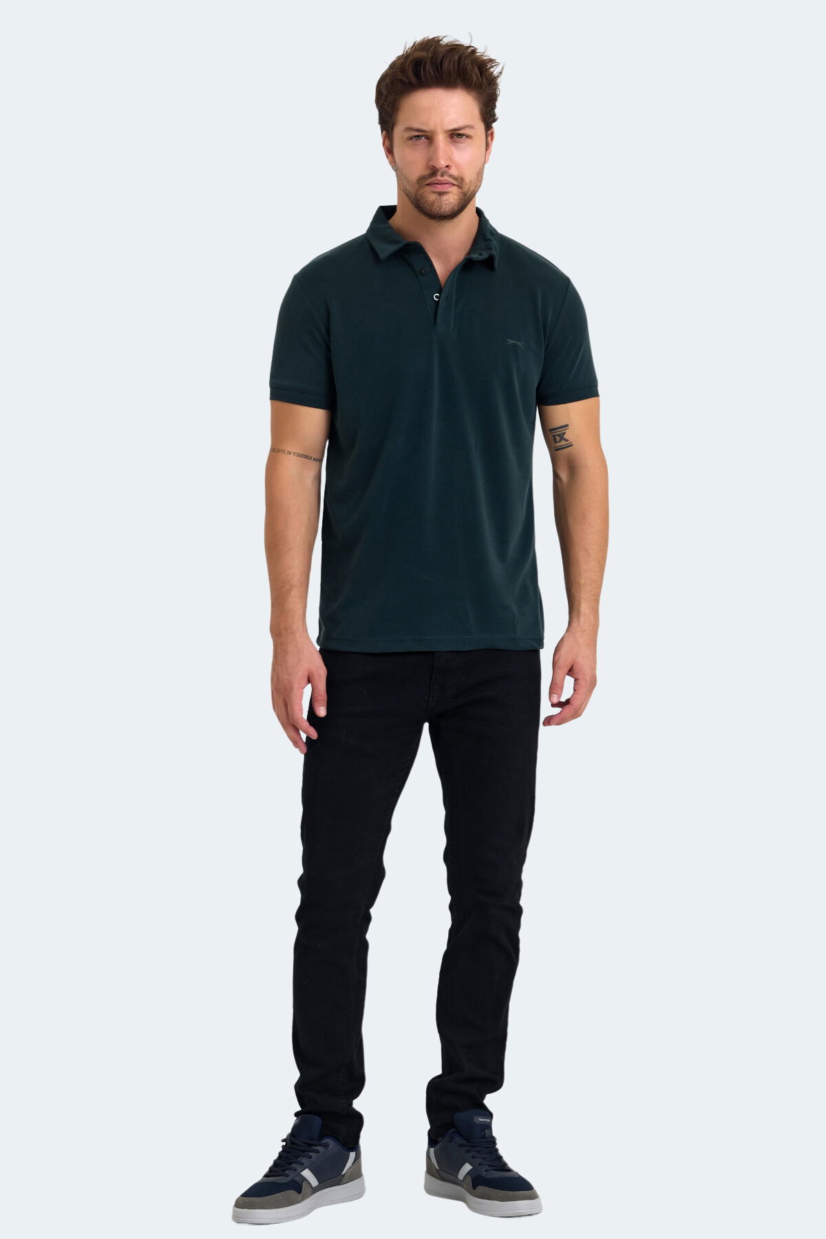Slazenger KUGGA Erkek Koyu Yeşil Tişört - Thumbnail