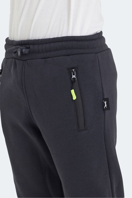 Slazenger LAMIS Unisex Çocuk Fermuar Cepli Koyu Gri Eşofman Altı
