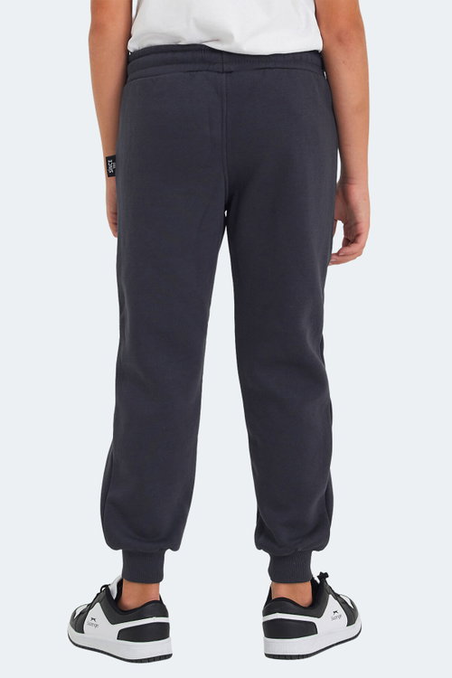 Slazenger LAMIS Unisex Çocuk Fermuar Cepli Koyu Gri Eşofman Altı