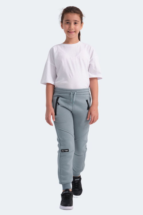 Slazenger LAMYA Unisex Çocuk Fermuar Cepli Mavi Eşofman Altı