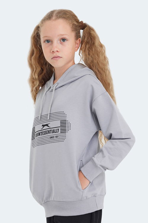 LAYO Unisex Çocuk Sweatshirt Taş Gri