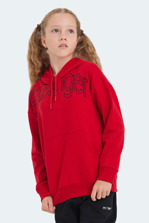 LETTO Unisex Çocuk Sweatshirt Kırmızı