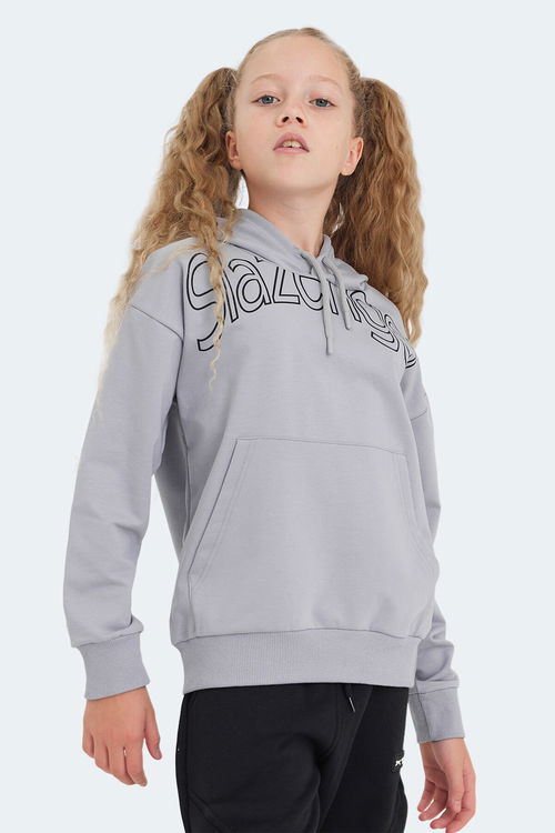 LETTO Unisex Çocuk Sweatshirt Taş Gri