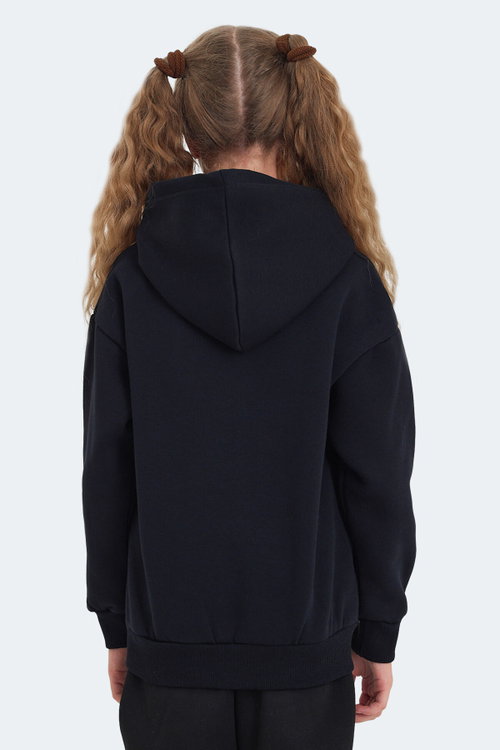 Slazenger LEXUS Unisex Çocuk Kapüşonlu Cepli Lacivert Sweatshırt