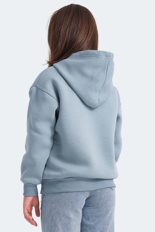 Slazenger LEXUS Unisex Çocuk Kapüşonlu Cepli Mavi Sweatshırt