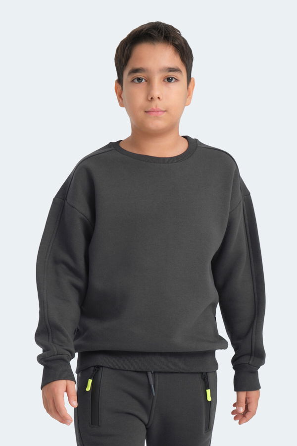 LOGAN Unisex Çocuk Sweatshirt Koyu Gri