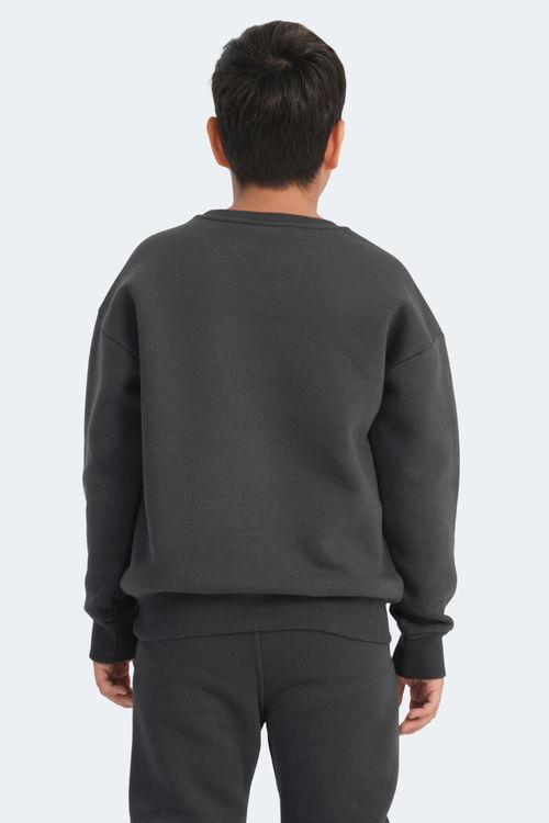 LOGAN Unisex Çocuk Sweatshirt Koyu Gri