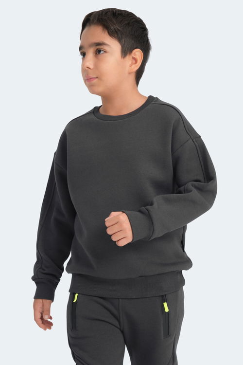 LOGAN Unisex Çocuk Sweatshirt Koyu Gri