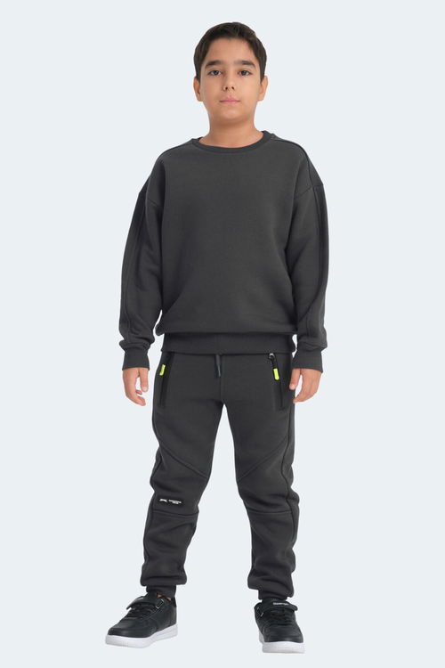 LOGAN Unisex Çocuk Sweatshirt Koyu Gri