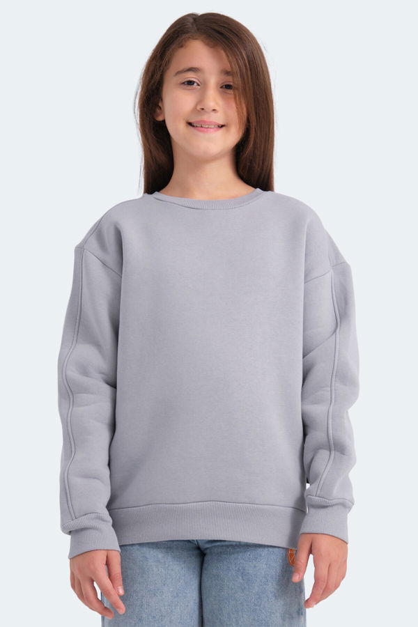 LOGAN Unisex Çocuk Sweatshirt Taş Gri