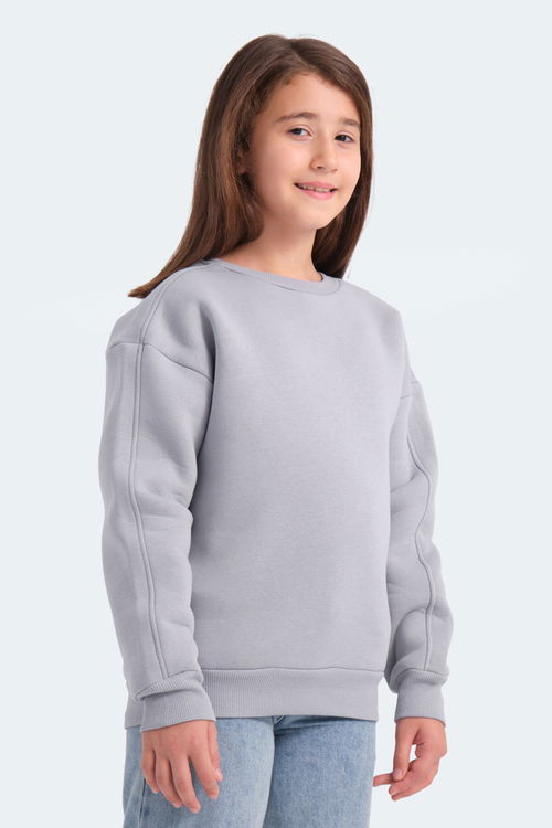 LOGAN Unisex Çocuk Sweatshirt Taş Gri