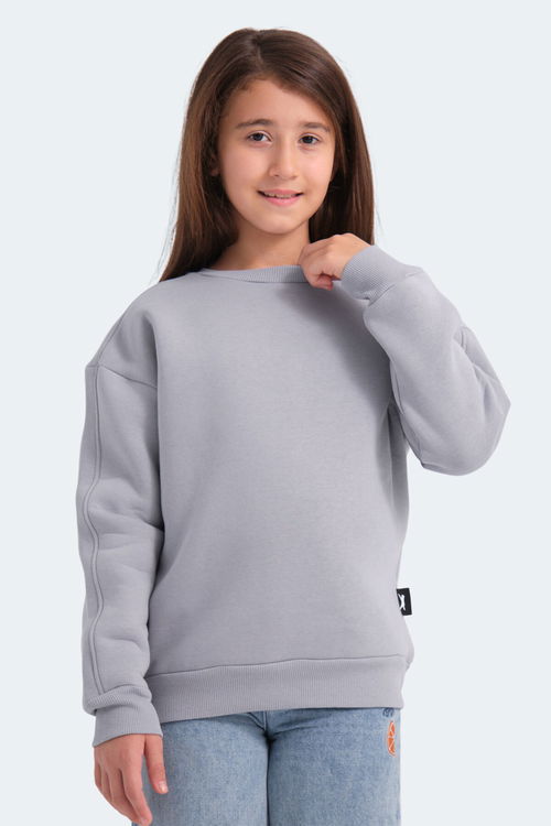 LOGAN Unisex Çocuk Sweatshirt Taş Gri