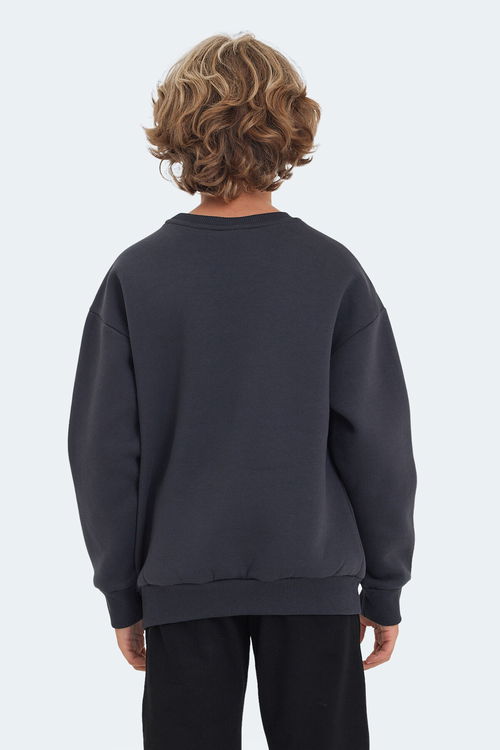 LONE Unisex Çocuk Sweatshirt Koyu Gri