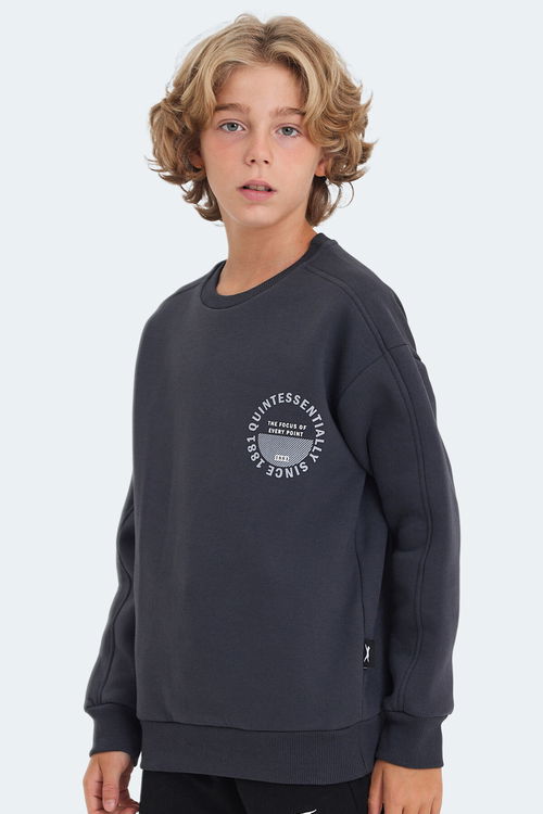 LONE Unisex Çocuk Sweatshirt Koyu Gri