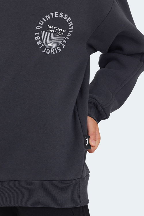 LONE Unisex Çocuk Sweatshirt Koyu Gri