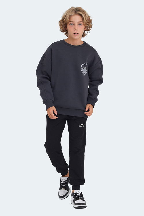 LONE Unisex Çocuk Sweatshirt Koyu Gri