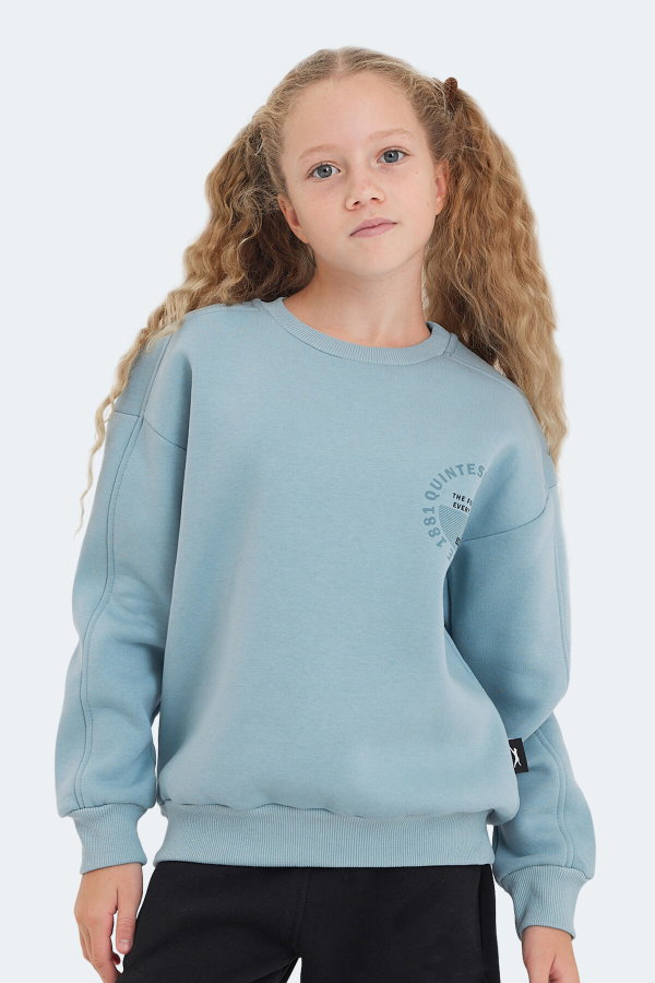 Slazenger LONE Unisex Çocuk Mavi Sweatshırt