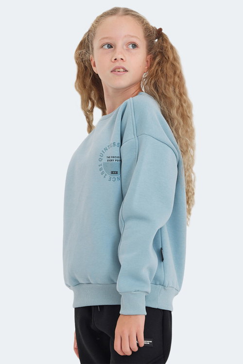 Slazenger LONE Unisex Çocuk Mavi Sweatshırt