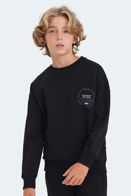 LONE Unisex Çocuk Sweatshirt Siyah