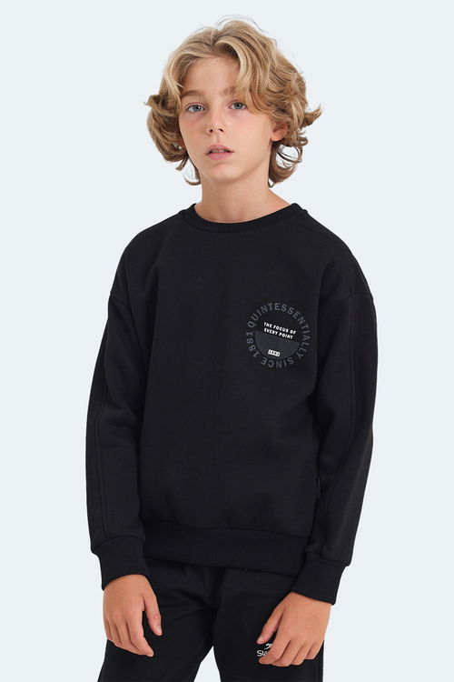 LONE Unisex Çocuk Sweatshirt Siyah