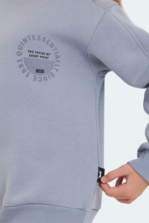 LONE Unisex Çocuk Sweatshirt Taş Gri