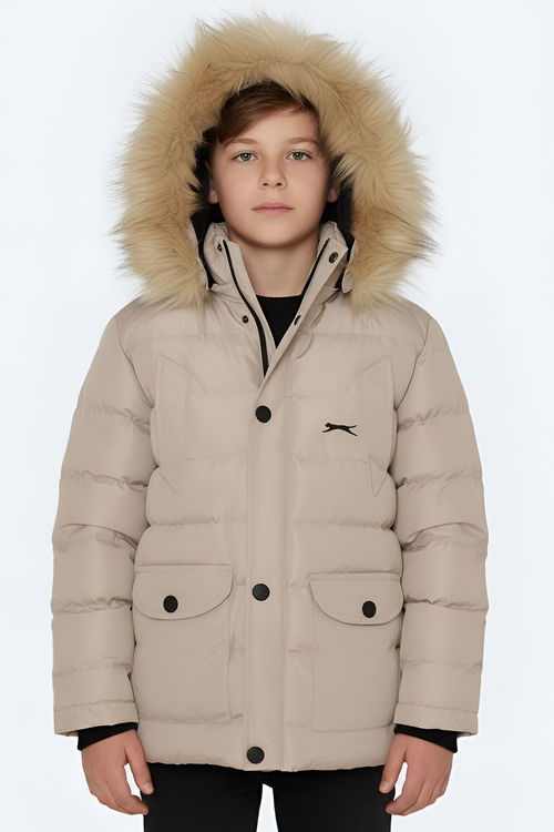 Slazenger NAPOLI Çocuk Taş Gri Mont & Kaban