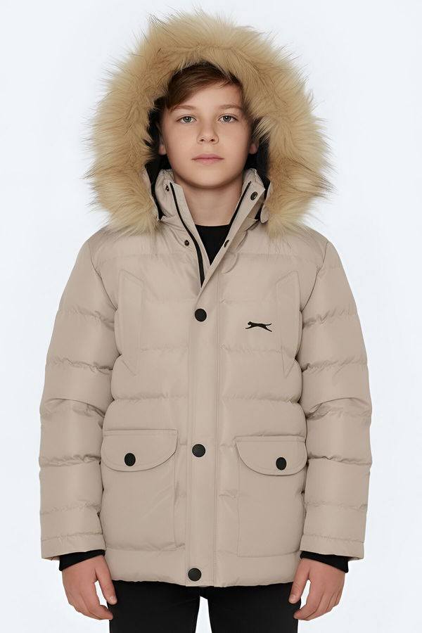 Slazenger NAPOLI Çocuk Taş Gri Mont & Kaban