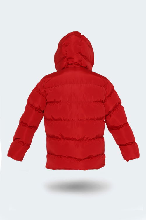 Slazenger NEONS Çocuk Kapüşonlu Şişme Kırmızı Mont & Kaban