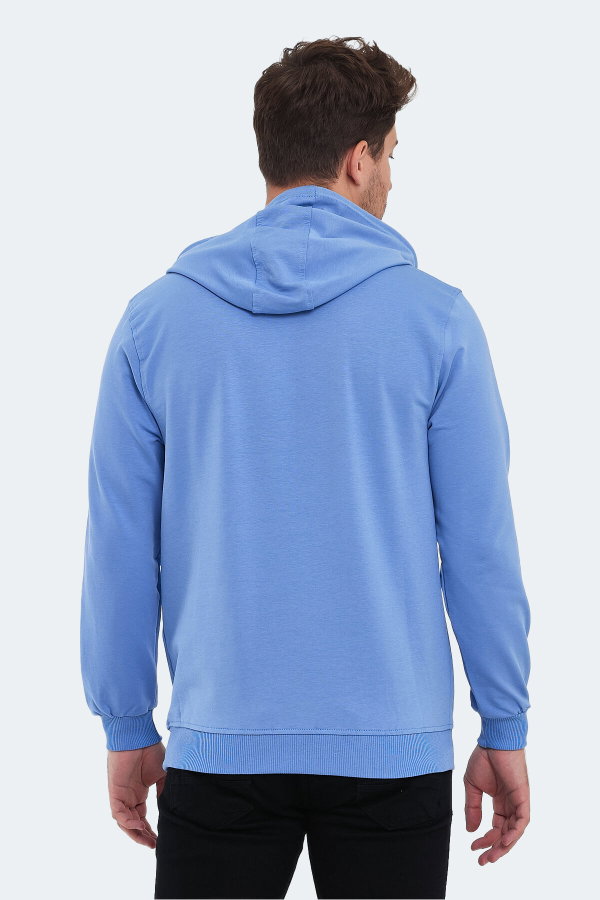 Slazenger OBRA IN Erkek Kapüşonlu Cepli Turkuaz Sweatshırt