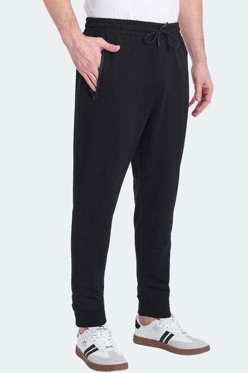 Slazenger OGNEN I Erkek Fermuar Cepli Siyah Eşofman Altı