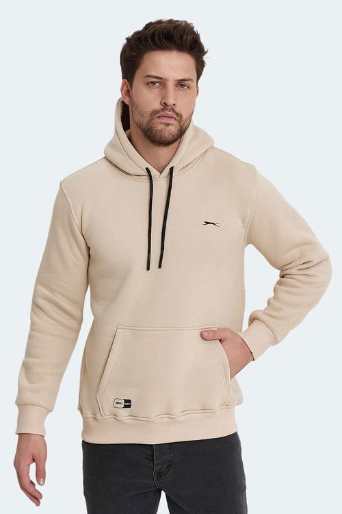 Slazenger OLTA IN Erkek Kapüşonlu Cepli Bej Sweatshırt