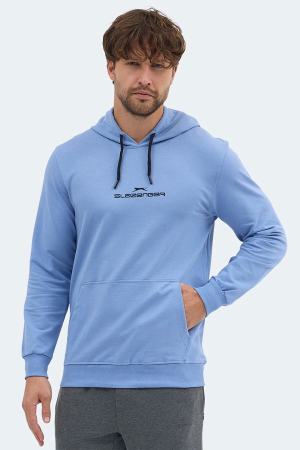 Slazenger ONCA Erkek Kanguru Cepli Kapüşonlu Turkuaz Sweatshirt