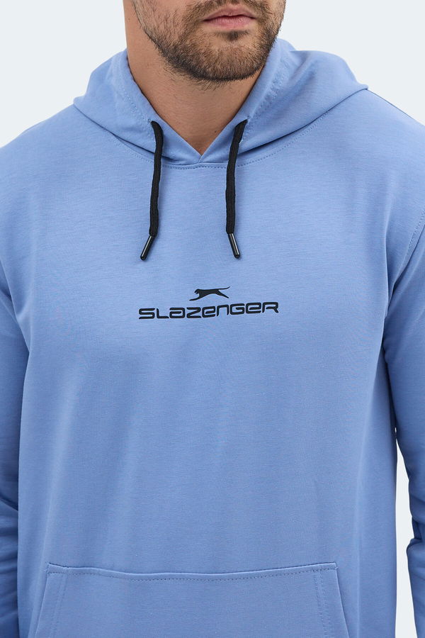 Slazenger ONCA Erkek Kanguru Cepli Kapüşonlu Turkuaz Sweatshirt