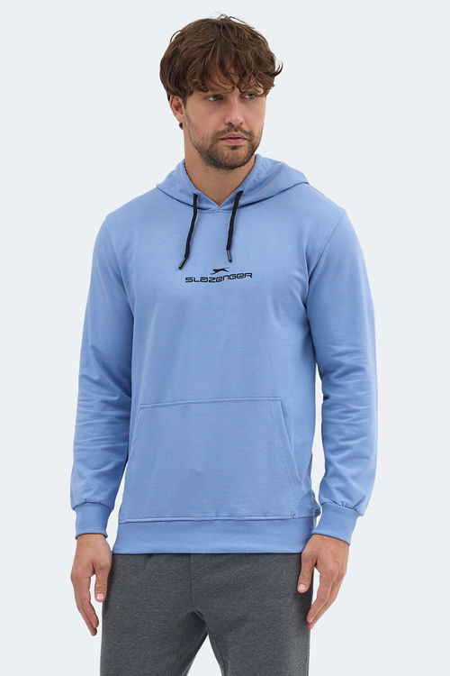 Slazenger ONCA Erkek Kanguru Cepli Kapüşonlu Turkuaz Sweatshirt