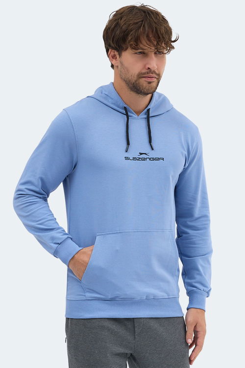 Slazenger ONCA Erkek Kanguru Cepli Kapüşonlu Turkuaz Sweatshirt