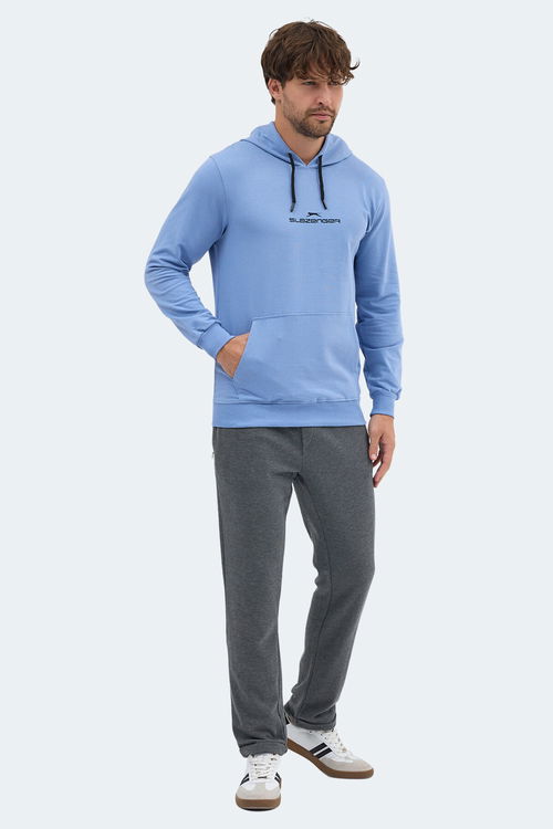 Slazenger ONCA Erkek Kanguru Cepli Kapüşonlu Turkuaz Sweatshirt