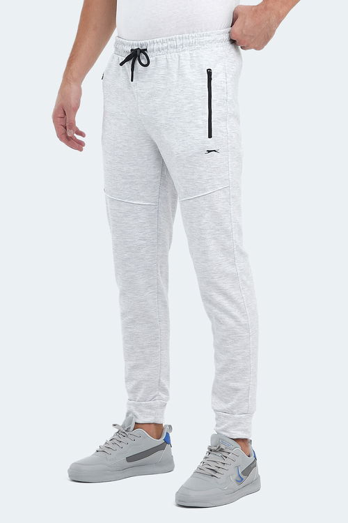 Slazenger ONLY IN Erkek Fermuar Cepli Gri Eşofman Altı