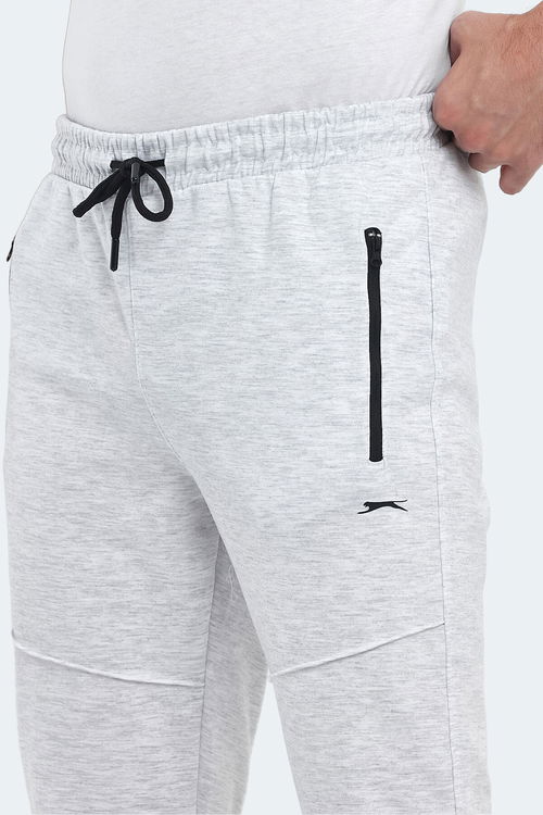 Slazenger ONLY IN Erkek Fermuar Cepli Gri Eşofman Altı