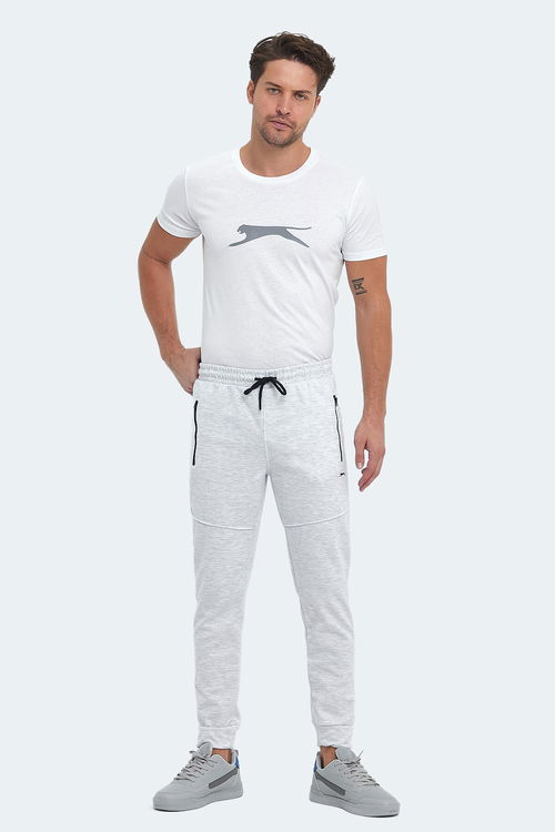 Slazenger ONLY IN Erkek Fermuar Cepli Gri Eşofman Altı