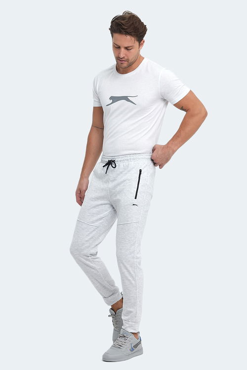 Slazenger ONLY IN Erkek Fermuar Cepli Gri Eşofman Altı