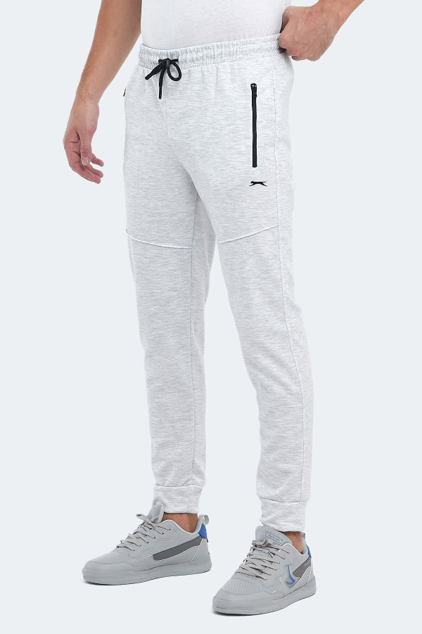 Slazenger ONLY IN Erkek Fermuar Cepli Gri Eşofman Altı