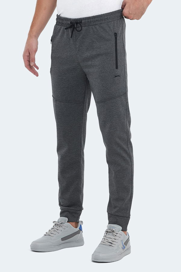 Slazenger ONLY IN Erkek Fermuar Cepli Koyu Gri Eşofman Altı