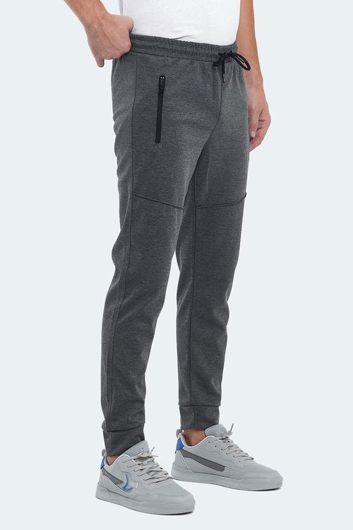 Slazenger ONLY IN Erkek Fermuar Cepli Koyu Gri Eşofman Altı